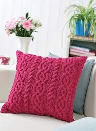 Free knitting pattern for a textured scatter cushion. Cable Cushion Knitting Patterns Let S Knit Magazine Knitted Cushion Covers Knitted Cushions Cushion Pattern