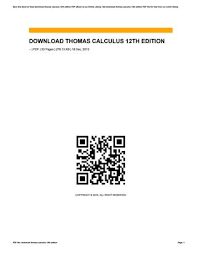 Pdf drive is your search engine for pdf files. Download Thomas Calculus 12th Edition By Rekilo87hsuia Issuu