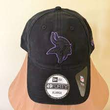 New Minnesota Vikings 49forty Nfl Cap Hat Fitted Black New Era Cotton Sz Xl Newera Minnesotavikings Nfl Caps Caps Hats Fan Wear