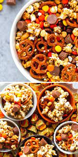 Chocolate Peanut Butter Sweet And Salty Popcorn Snack Mix Recipe Fall Snack Mixes Sweet And Salty Snack Mix Recipe Snack Mix Recipes