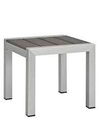 Modern Outdoor Aluminum Wood Side Table Modern Furniture Brickell Collection Outdoor Patio Side Table Modern Outdoor Side Tables Patio Side Table