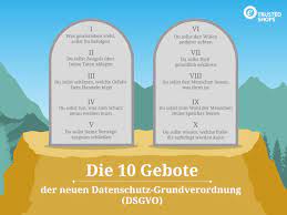 The 10 commandments of the bible with german translation. 10 Gebote Datenschutz Grundverordnung Leicht Gemacht