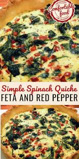 Spinach Feta And Red Pepper Quiche Recipe In 2020 Spinach Feta Quiche Spinach And Feta Recipes
