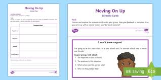 Moving cards that are easy to make. Year 6 Transition Scenario Cards And Action Plan Activity Pack