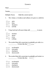 The middle ages and the renaissance. Dynamics Test Worksheet Musical Compositions Elements Of Music