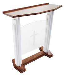 Part Of Our Popular Proclaimer Series This Compact Solid Oak Pulpit Features An Acrylic Center Which You May Cho Church Furniture Church Design Church Pulpit