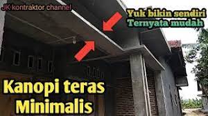 Beton= ketebalan dak 12 cm, dalam 1m2 membutuhkan beton 1mx1mx0,12m=0,12m3. Cara Membuat Kanopi Cor Teras Minimalis Youtube