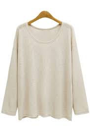 Women S Fashion Simple Long Sleeves Round Neck Plain T Shirt Beautifulhalo Com