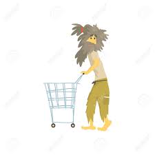 Early in the morning in downtown austin in august, 2020. Dirty Homeless Man Character Pushing Empty Shopping Cart Unemployment Royalty Free Cliparts Vectors And Stock Illustration Image 86639391