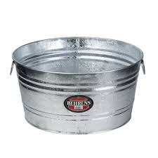 Behrens 35 Gal Hot Dipped Steel Round Tub 7x Metal Tub Beverage Tub Galvanized Tub