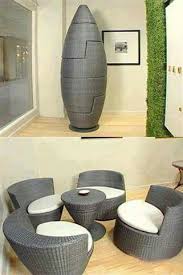 Rocket Garden Rattan Torpedo Stackable Furniture Chairs Table Set Space Saving Ideas For Home Stackable Furniture Furniture For Small Spaces