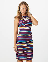 Striped Sheath Scuba Dress Dressbarn Dresses Scuba Dress Clothes