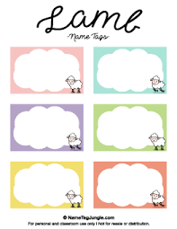 Lamb Name Tags Name Tag Templates Name Tags Name Badge Template