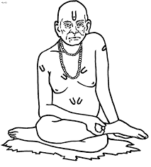 Ek mukhi datta, narayanpur, pune. Shree Swami Samarth Wallpaper White Line Art Sitting Arm Meditation 625948 Wallpaperuse