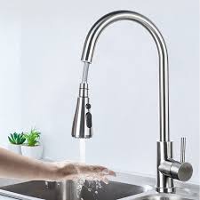 Single Handle Pull Out Sprayer Kitchen Faucet In Brushed Nickel