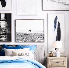 Beach Photography Gallery Wall Kids Room Boys Room Teenager Surfer Art Restoration Hardware Coastal Style Bedroom Surf Room Coastal Bedrooms