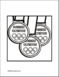 Printable olympics coloring page features three medals for the winning athletes of the olympic games. Coloring Page Summer Olympic Medals Abcteach