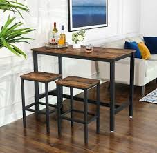 Industrial Bar Table And Stools Tall Rustic Kitchen Vintage Breakfast Dining Set 7444026118180 Ebay In 2020 Bar Table And Stools Kitchen Seating Kitchen Breakfast Bar Stools