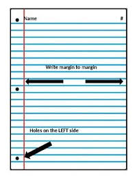 Notebook Paper Setup Example Editable Notebook Paper Teaching 5th Grade Teaching