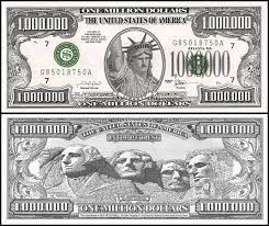 Look at the images on the dollar bill. America One Million 1 000 000 100000 Dollar Novelty Fantasy Money Unc Play Currency