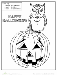 Halloween Pumpkin Coloring Page Worksheet Education Com Halloween Coloring Pages Halloween Coloring Pumpkin Coloring Pages