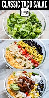 In a small bowl, combine the cilantro, onion, lime juice, oil, pepper sauce, lime peel, taco seasoning and. Classic Taco Salad Easy Family Recipes