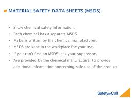 Poison control number/phone readily available. Where Are Material Safety Data Sheets Kept