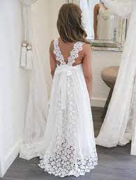 Купи онлайн Бемия бяла рокля Boho flower girl dress for wedding beach v  образно деколте a line дантела и шифон детски бели сватбени рокли по  поръчка ~ Сватби и събития < Lesno-Globalen.cam