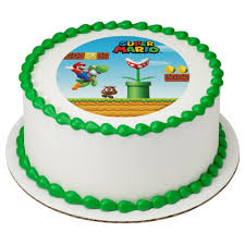 5 pcs mario cake topper mario action figures birthday cake topper cake decoration for kids boys girls baby shower theme party supplies. Super Mario Edible Image Mario Brothers Game Edible Images