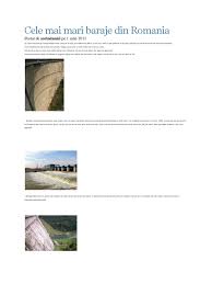 Este construit în apropierea celor șase baraje. Cele Mai Mari Baraje Din Romania