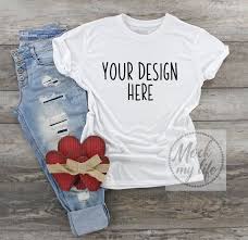 Download White Gildan 42000 Valentines Day Flat Lay Mockup Valentine Mockup White Shirt Mock Up Tshirt Mockup Styled Flat Lay Styled Mockup Valentines Shirt Shirt Mockup White Shirt