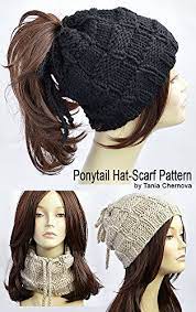 Ponytail Hat Pattern Knitting Pattern Ponytail Beanie Pattern Womens Hat Pattern Hole Hat Ponytail Hat Scarf Pattern Bonnet Femme Knit Hat With Ponytail Hole Kindle Edition By Chernova Tania Crafts Hobbies