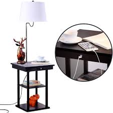 I love this end table which i purchased along with the edmore lift top coffee table. Madison Led Floor Lamp With Usb Charging Ports Mid Century Modern Bedside Nighstand Table End Table With Shelves For Living Room Sofas White Shade