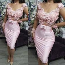Pink Evening Dresses Short Lace Applique Beaded Knee Length Mermaid Elegant Evening Gown Formal Dress In 2020 Evening Dresses Short Evening Gowns Elegant Pink Evening Dress