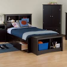 Eliminate the need for a box spring thanks to the slat support system, which requires only your mattress. Prepac Sonoma Black Twin Xl Bookcase Platform Storage Bed Bbx 4105 Kit