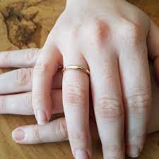 That ring is then followed up with the addition of a wedding band that's given on the wedding day. Rg1593 Simple Gold Stacking Wedding Ring Artisaneffect