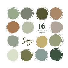 Sage Green Earthy Neutrals Colors Instagram Story Highlight Icons Iphone Ios 14 App Icons Watercolor Circles Clipart Branding Kit In 2021 Color Psychology Green Colour Palette Earthy Color Palette