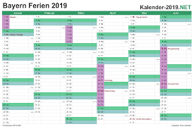 Unsere kalender sind lizenzfrei, und können direkt heruntergeladen und ausgedruckt werden. Ferien Bayern 2019 Ferienkalender Ubersicht