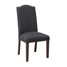 Its sophisticated shape and vinyl finish pair well with other sophisticated decor. Furniture Of America Pikes Dark Gray Upholstered Nailhead Trim Dining Chair Set Of 2 Idf 3539dg Sc The Home Depot