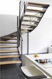 Dt103 Escadroit 2 Quartiers Tournants Escalier Metal Et Bois Dinterieur Au Design Contemporain Marches Balancees T Escaliers Metal Idees Escalier Escalier
