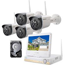 1080p home camera indoor ip security system with night vision for homeofficebabynannypet monitor. Expandable 8ch Audio Onwote 1080p Wireless Wifi Security Camera System With 10 1 Lcd Monitor And 1tb Hard Drive 8 Ch Nvr 4 1080p Ip Security Surveillance Cameras For Home One Way Audio