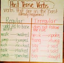 29 experienced past tense verbs anchor chart