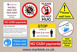 The gallery includes germ prevention and hand washing signs as well as signs to help communicate the. Covid 19 Signage By Marktek