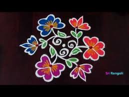 Simple Flower Rangoli With 7 Dots Easy Kolam Designs Latest Muggulu Daily Rangoli Designs Simple Flower Rangoli Colorful Rangoli Designs Rangoli Designs
