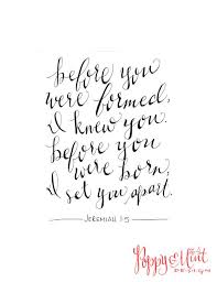 Hand Lettered Scripture Before You Were Formed I Knew You Jeremiah 1 5 Chalkboard Verse Hand Lettering Scripture