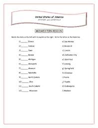 States And Capitals Matching Worksheets States And Capitals Matching Worksheets Worksheets