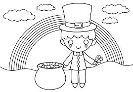 Printable pot of gold coloring page. A Happy St Patricks Day With Rainbow And Gold Pot Coloring Page Download Print Online Coloring Pages For Free Color Nimbus