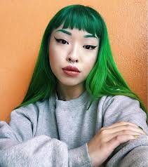 25 Green Hair Color Ideas You Have To See Green Hair Colors Green Hair Long Hair With Bangs