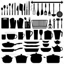 Kitchen Utensils Silhouette Vector Silhouette Vector Kitchen Utensils Illustration Silhouette