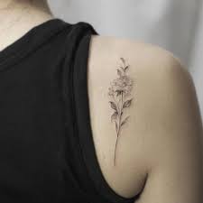 Fine Line Rose Tattoo On The Right Shoulder Blade Tattoo Shoulder Blade Tattoo Flower Tattoo Shoulder Shoulder Tattoo